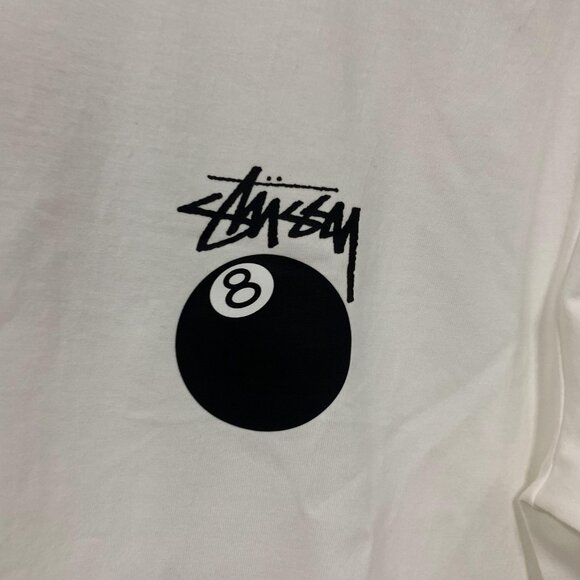 Stussy White tee crew neck XL cotton t-shirt - Picture 3 of 5